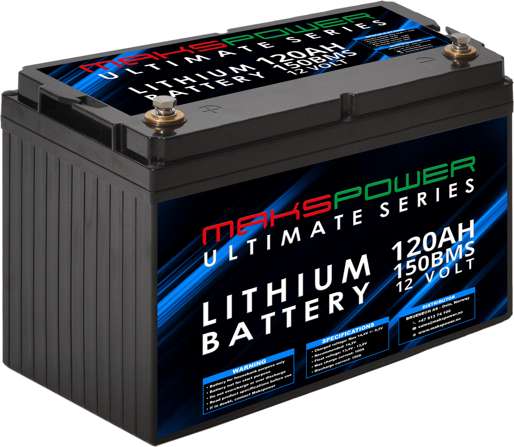 Makspower Ultimate Series 120AH Litium Batteri